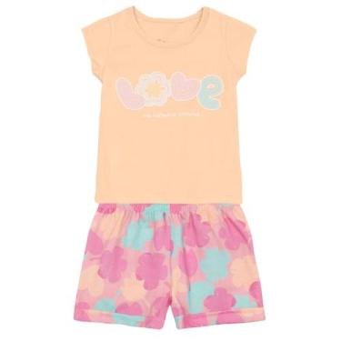Imagem de Conjunto bebê menina floral Brandili Baby, G, Rosa salmão