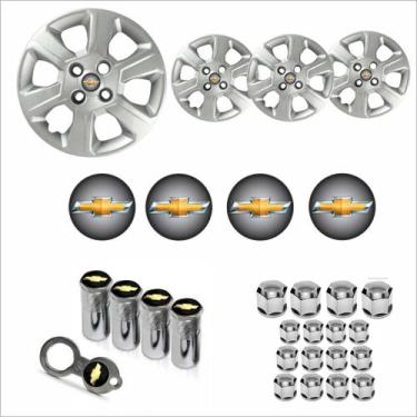 Imagem de Jogo Calota Aro 15 Montana 2011 à 2020 Chevrolet + Emblema Resinado + 