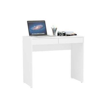 Imagem de Mesa Escrivaninha Casal Tijuca c/ 2 Gavetas Branco - Politorno