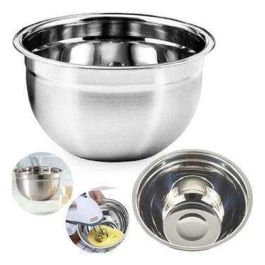Imagem de Bacia Tigela Bowl Fundo 20cm Inox Saladas Massas Profissiona - Kadê
