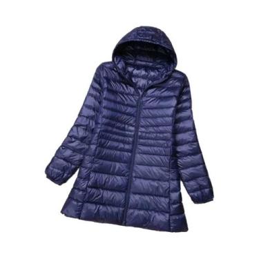 Imagem de Jaqueta Puffer Feminina plus Size 5XL 6XL 7XL Com Capuz, Ultra Leve, C