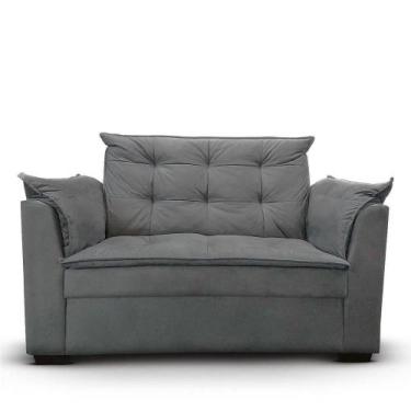 Imagem de Sofá 2 Lugares Para Sala Moderno Confortável Aurora Suede Cinza - Onli