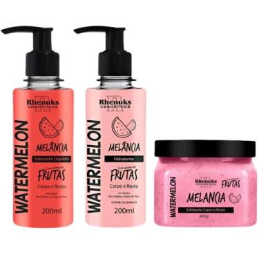 Imagem de Kit Sabonete + Esfoliante + Hidratante Rhenuks Rotina Corpo e Rosto Pe