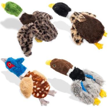 Imagem de Brinquedos para Cães Calibonbon - Kit com 4 Pelúcias (Pato, Faisão e G