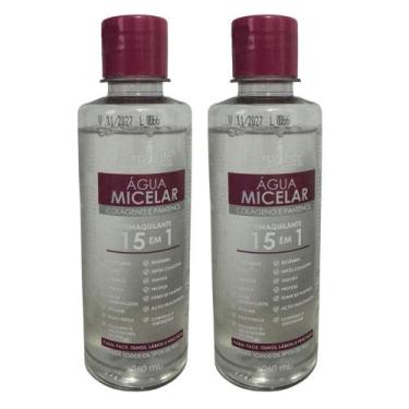 Imagem de Kit C/2 Água Micelar Colágeno e Pantenol 260ml Mary Life Demaquilante 