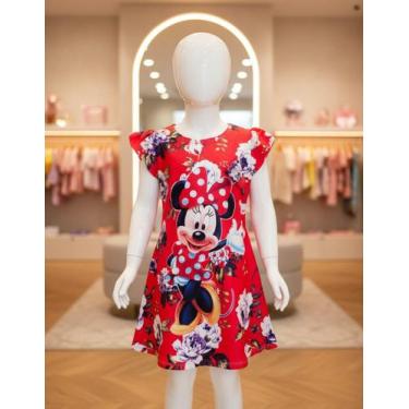 Imagem de Vestido Infantil Luna Temático Minnie Vermelho Tiara - AUREA, 03 ANOS 