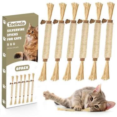 Imagem de Brinquedos para Gatos Tocirelo Palitos de Silvervine 6 Unidades Mastig