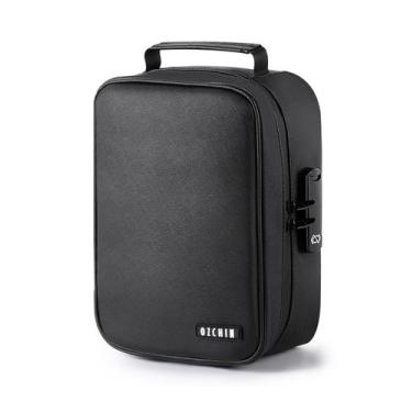 Imagem de Bolsa à Prova de Cheiro OZCHIN com Cadeado de Combinação Preta