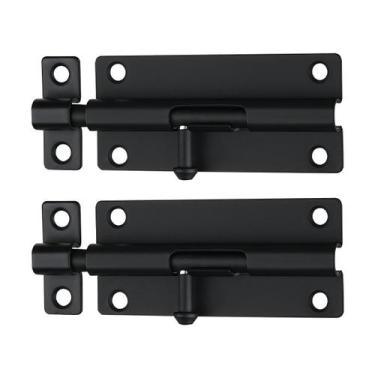 Imagem de Trinco de barril JQK 4" em aço inoxidável preto, kit com 2 unidades