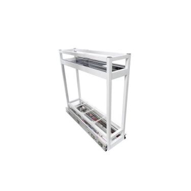 Imagem de Porta tempero de base alumínio branco com bandeja inox 9352 Jomer, Tam