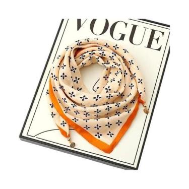 Imagem de Lenço De Seda Luxuoso Feminino Com Fivela Magnética, Estampado, Quadra
