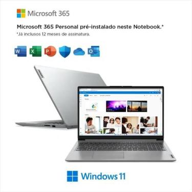 Imagem de Notebook Lenovo Ideapad 1i Celeron Office 365 4gb 128gb W11, 128GB, Cl