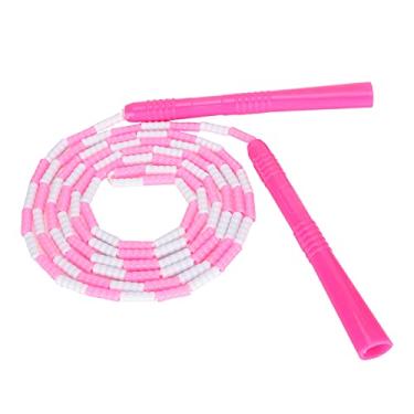 Imagem de Andrew Cordas de pular fitness, corda de exercícios em forma de cordão com contas, corda de pular sem torção, equipamento fitness infantil rosa ajustável para para decoração DIY