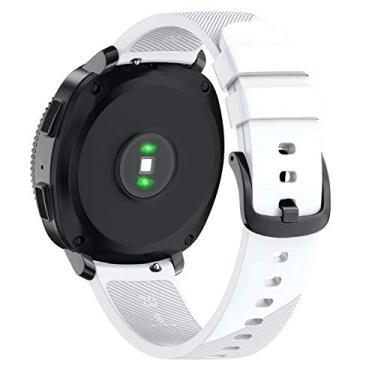 Imagem de Pulseira 20mm Silicone compatível com Samsung Gear Sport R600 - Galaxy Watch Active 1 e 2 - Galaxy Watch 3 41mm - Galaxy Watch 42mm - Amazfit GTR 42mm - Amazfit GTS - Amazfit BIP - Marca LTIMPORTS (Branco)