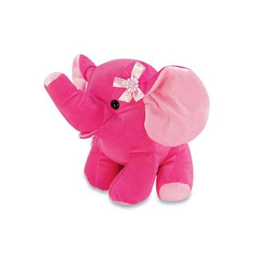 Imagem de Elefante Tata de Pelúcia Rosa 32 cm Antialérgico