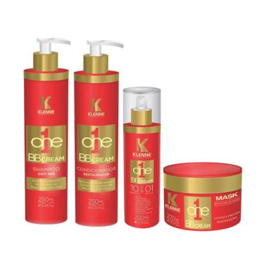 Imagem de Kit Klenne One Shampoo Anti Age 250ml + Condicionador 250ml + Máscara 270g + 10 em 1 200ml 