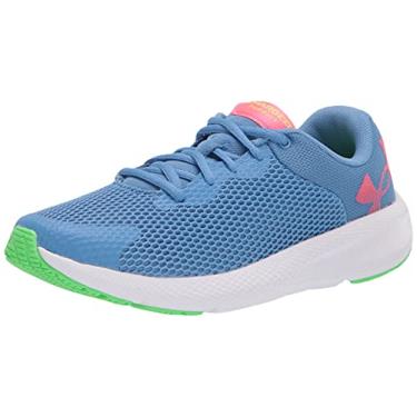 Imagem de Under Armour Tênis de corrida feminino Grade School Charged Pursuit 2 BL, Rio (400)/branco, 5.5 Big Kid