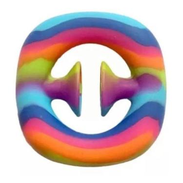 Imagem de Snap Fidget Toy Finger Hand Grip Especial Rainbow Cor Quente