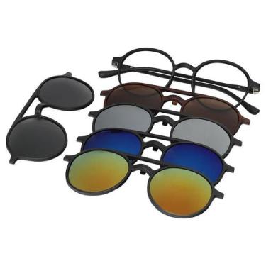 Imagem de Armação Óculos Masculino Clipon Grau E Sol 5 Lentes 1365 - Izaker