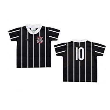 Imagem de Camiseta Bebê Corinthians Listras Preta - Torcida Baby