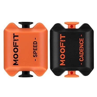 Imagem de moofit Sensor de velocidade Cadence, Bluetooth e ANT+, sem fio, RPM, sensor de cadência para ciclismo, Spin Bike para Wahoo/Zwift/Coosporide/Rouvy/Peloton, à prova d'água IP67, laranja