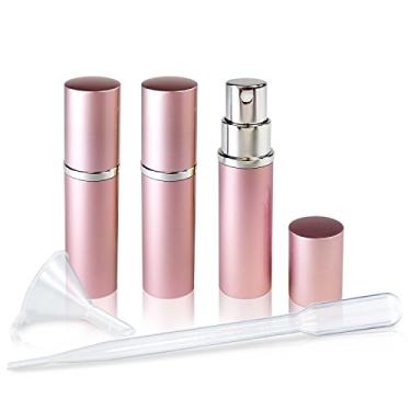 Imagem de L'AUTRE PEAU Perfume recarregável e atomizadores de névoa fina de colônia com exterior metálico e interior de vidro - Tamanho portátil de viagem de 5 ml - Pipeta de transferência de compressão de 3 ml