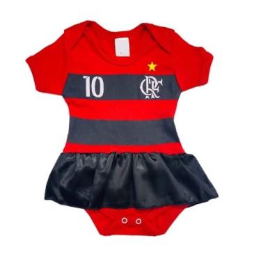 Imagem de Body Bebe Mesversário Temático Roupa de Bebê Menina Flamengo (P)
