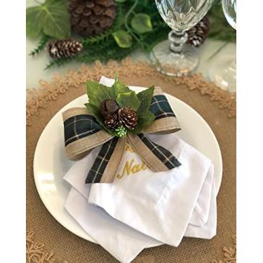 Imagem de Anel Argola Porta Guardanapo Decoração Natal Pinha Sino 04un