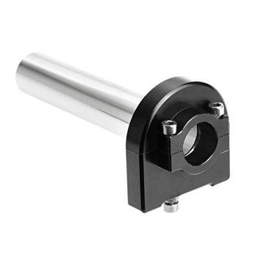 Imagem de Mtsooning Punhos do guidão da motocicleta, tubo do acelerador, 7/8" alumínio preto substituição universal CNC manoplas de torção acelerador motorizado acelerador