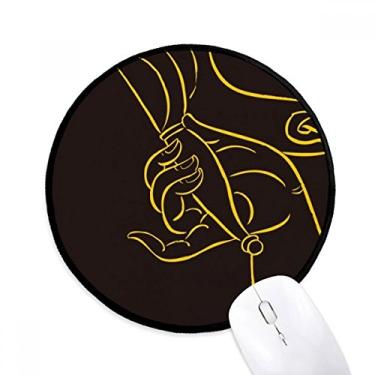 Imagem de DIYthinker Cultura religião alfândega padrão de mão mousepad desktop escritório tapete redondo para computador