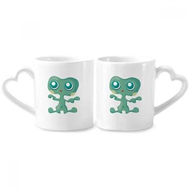 Imagem de Universo Alienígena Monstro Verde Alienígena Conjunto de Caneca de Porcelana para Amante de Cerâmica com Alça