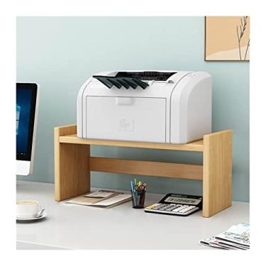 Imagem de KIZQYN Suporte de impressora prateleira de suporte de impressora prateleira pequena rack de armazenamento multicamadas mesa de escritório rack de cópia de camada dupla suporte de mesa impressora de mesa (tamanho: 45x20x18cm)