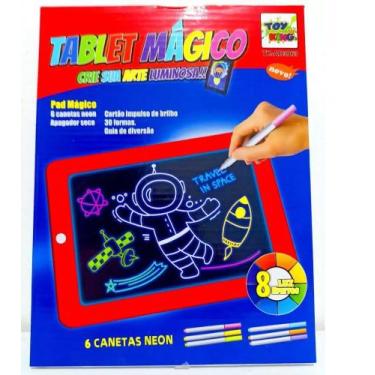 Imagem de Lousa Infantil Para Desenhar Brinquedo Tablet Mágico Luminoso Neon 3D