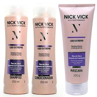 Imagem de Kit Nick Vick Liso Extremo Shampoo Condicionador e Máscara