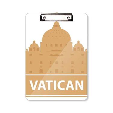 Imagem de Prancheta com estampa de marco amarelo Vaticano A4
