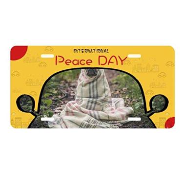 Imagem de DIYthinker Placa de carro para fotografia de animais de estimação Bulldog Decoração de carro Dia da Paz