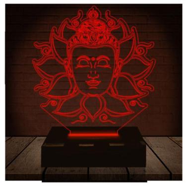 Imagem de Luminária Led Abajur  3D  Hare Krishnna Buda Indu - Rb Criações