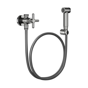 Imagem de Ducha Higiênica Docol Liss 921148 Com Registro E Derivação Grafite Polido