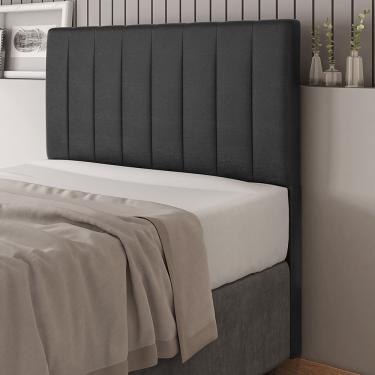 Imagem de Cabeceira Queen 160cm Carla Material Sintético Preto Com Frame Digital Móveis