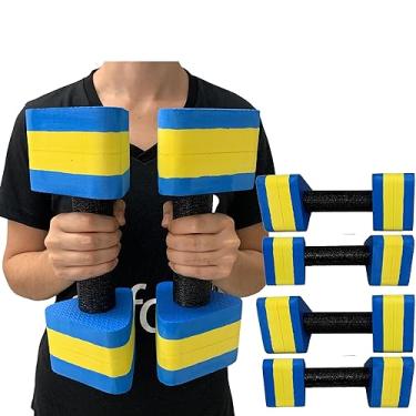 Imagem de Kit 2 Pares de Halteres Hidroginástica Em EVA 2 A 3 Kg DF4012-AZ Azul/Amarelo Dafoca Sports