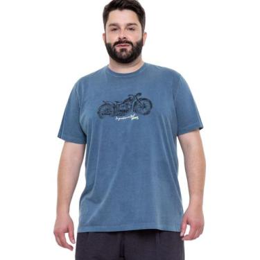 Imagem de Camiseta Plus Size Hangar 33 Estonada Azul