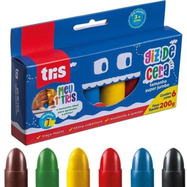 Imagem de Giz Cera Super Tamanho Jumbo - 6 Cores - Tris