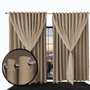 Imagem de cortina blackout Ana corta luz 7,00 x 2,70 varão marrom
