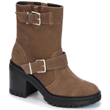 Imagem de Kenneth Cole New York Bota feminina Rhode Heel Buckle Pg Ankle Boot, Cinza-escuro, 8