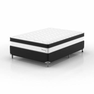 Imagem de Conjunto Casal Diamond Euro Pt Pt 1,38x1,88x0,63 Bege e Preto