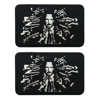 Imagem de 2 peças de adesivos AliPlus John Hitman remendo refletivo luminoso com corte a laser tático militar moral gancho e laço