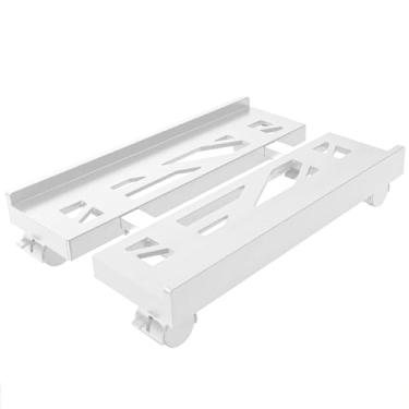 Imagem de BYMECOST Suporte ajustável para torre de computador, suporte de CPU móvel com 4 rodas giratórias, serve para a maioria dos PCs embaixo da mesa, suporte ventilado sob a mesa de PC para escritório,