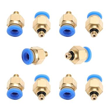 Imagem de Conexões PC6-M5 Push to Connect, tubo de 6 mm OD x rosca M5, conector de linha de ar de encaixe rápido pneumático reto, conector de mangueira de um toque, encaixe reto de ar pneumático 20 peças