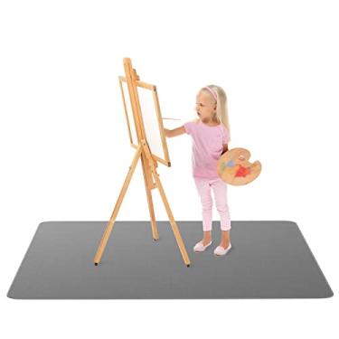 Imagem de Tapete super jumbo Splat – 152,4 cm x 152,4 cm Tapete protetor extra grande impermeável e lavável para pisos e mesas durante artes artesanais pintando brincadeiras e bagunça (cinza escuro, Jumbo, 1,5