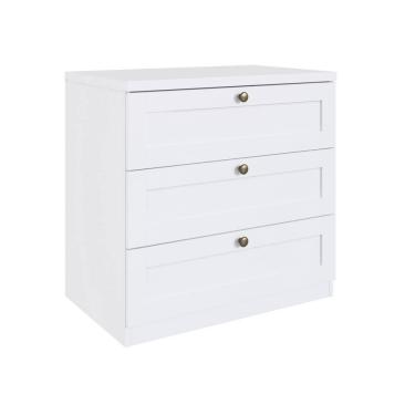 Imagem de Comoda Infinity 3 Gavetas Branco Frente Provencal